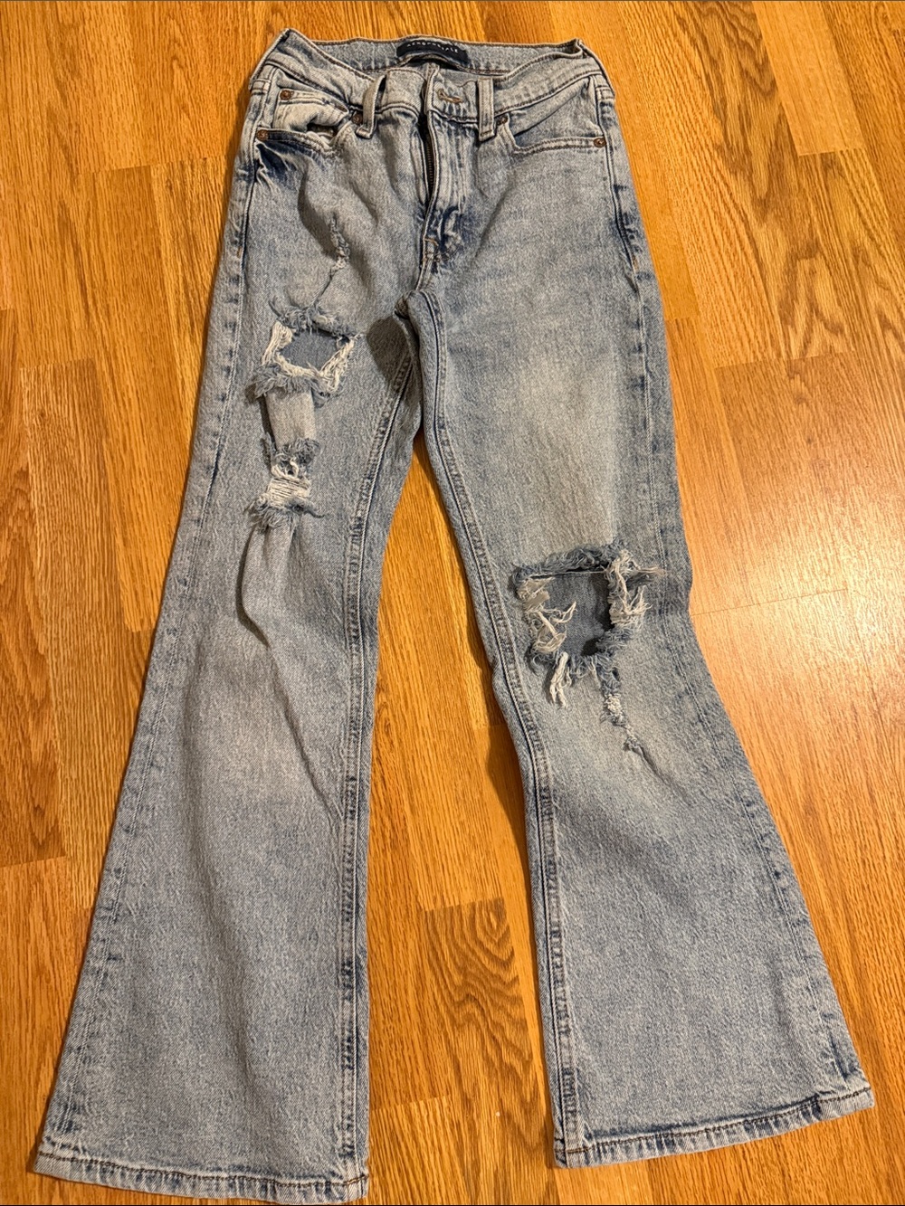 Aeropostale Light Blue Distressed Flare Jeans